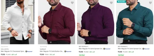 Image of upto 85% off on Men's shirts