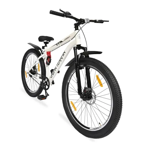 Image of Urban Terrain Steel Cycle/Bicycle MTB 27.5T Single Speed with Front Suspension,Disc Brake,Bell & Lock Cycle for Men/Boys