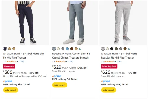 Image of Urban Dog Men's Casual Pants at minimum 70% Discount