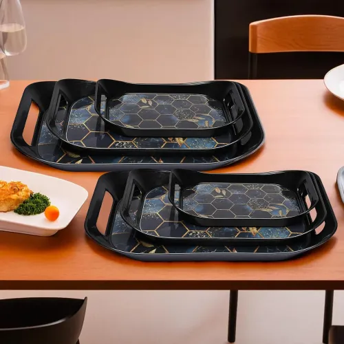 Image of Urbane Home Pack of 2 Serving Tray Set 6