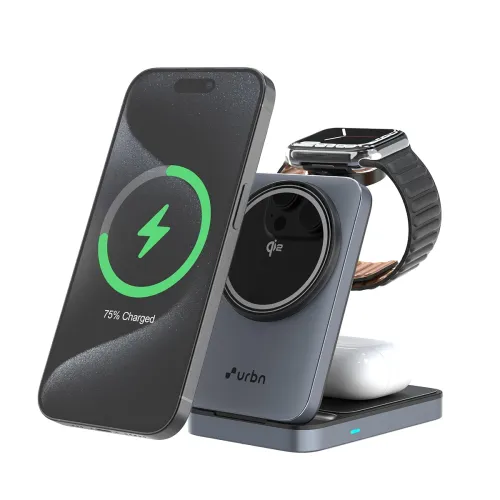 Image of URBN Qi2 Certified 3-in-1 MagSafe Wireless Charging Stand
