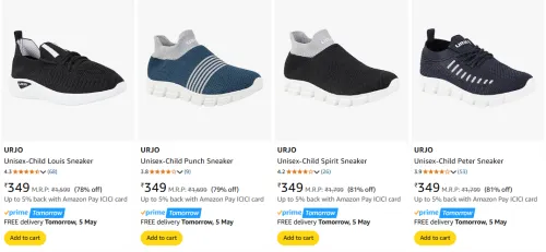 Image of URJO Boy's Sneaker at minimum 75% Discount