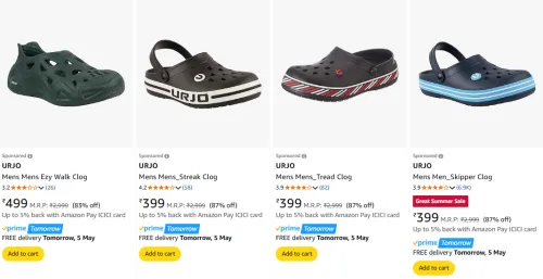 Image of URJO Men's Clogs at minimum 83% Discount