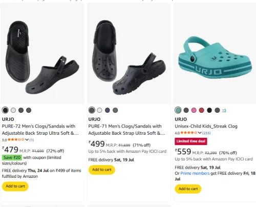 Image of URJO Men's Clogs Upto 77% Discount
