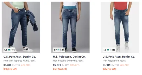 Image of U.S. Polo Assn. Men's Jeans at Minimum 60% Discount