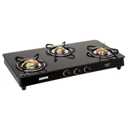 Usha EB GS3 001 Cooktop Ebony 3 Burner