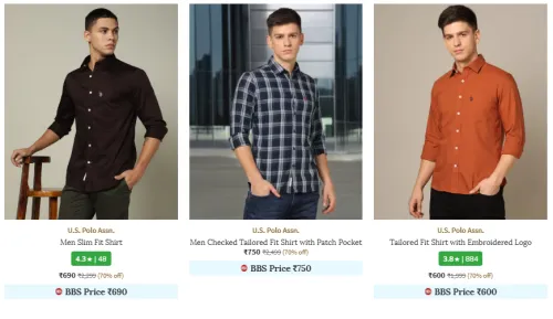 Image of U S Polo Assn. Brand Men's Clothing @ Minimum 70% Discount
