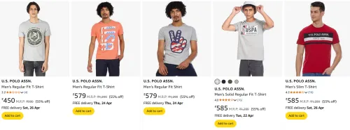 Image of U.S. Polo Assn. Men's T-shirt at mnimum 55% Off