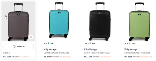 Image of V By Verage Comet Cabin Hard Sided Trolley Bag Starting At ₹1199