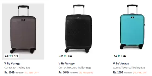 Image of V By Verage Trolley Bag Upto 85% Discount
