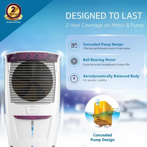 Image of V-Guard Arido D55H-N Desert Air Cooler for Home | 4250 m3/h Air Delivery | 55L Tank |