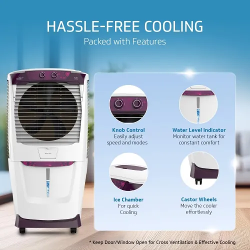 Image of V-Guard Arido D75H-N Desert Air Cooler for Home | 4250 m3/h Air Delivery | 75L Tank |.