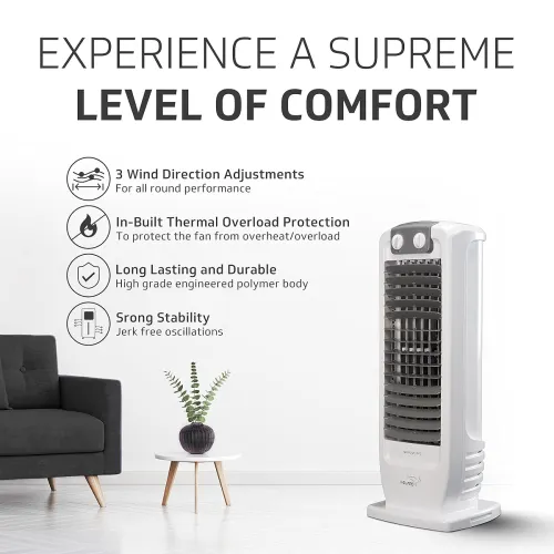 Image of V-Guard Veemagik Neo 17 (43.5cm) Tower Fan | 1300 RPM, 2401 CFM Air Flow |