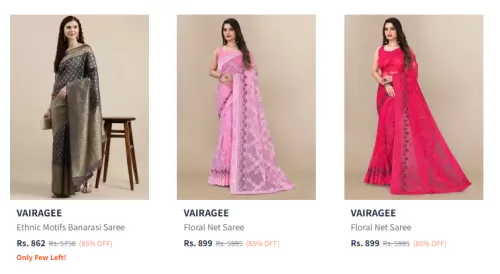 Image of VAIRAGEE Banarasi woven saree up to @ ₹85% Discount