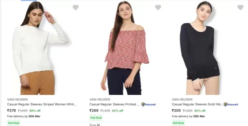 Image of VAN HEUSEN Casual Regular Women Top Starting At @₹269