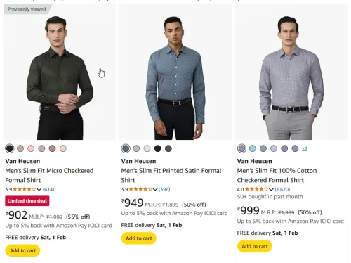 Image of Van Heusen Men's Formal Shirt up to 55% Discount