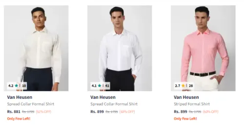 Image of Van Heusen Men's Shirts at minimum 50% Discount