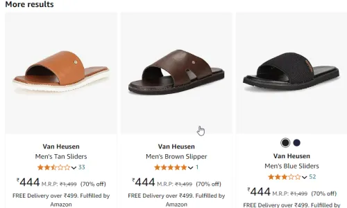 Image of Van Heusen Men's Tan Sliders Up To 70% Discount Start at ₹443