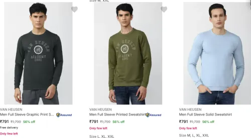 Image of Van Heusen Mens Sweatshirts : Minimum 50% Discount