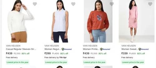 Image of VAN HEUSEN Women Fashion Clothes Starting @ ₹299
