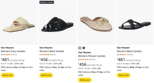 Image of Van Heusen Women's Sandals at Minimum 75% Off