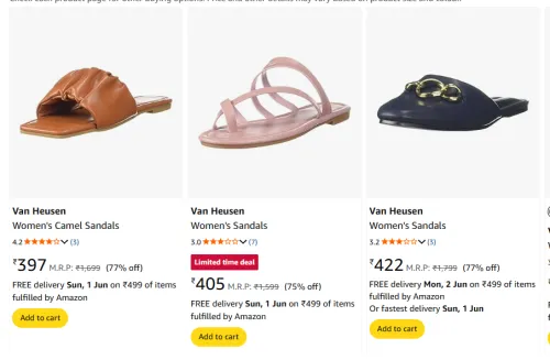 Image of Van huesen women's Sandals Starting at just ₹397