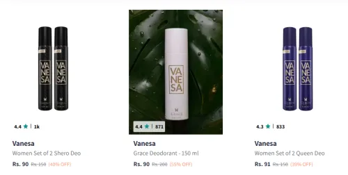 Image of Vanesa Deodorant Starting @ ₹99