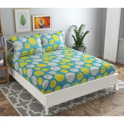 Image of VAS COLLECTIONS Premium 3D Printed Bedsheet with 2King Size Pillow Covers 90X90
