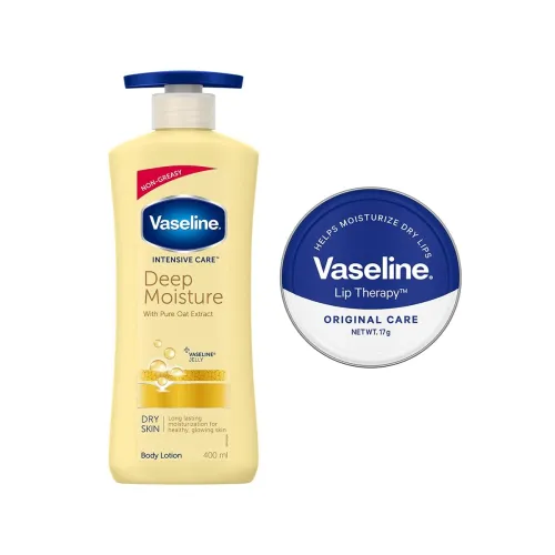Image of Vaseline Lip Tins Original Care, 17g + Vaseline Deep Moisture Serum In Lotion, 400 ml