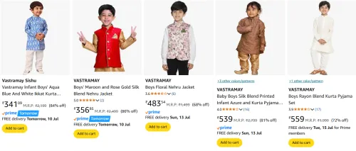 Image of Vastramay kids kurta jacket starting @ ₹341
