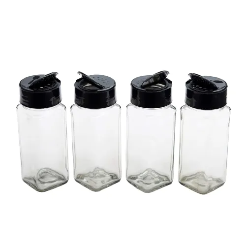 Image of Vasukie Salt & Pepper Square Glass Spice Jar