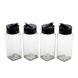 Vasukie Salt & Pepper Square Glass Spice Jar