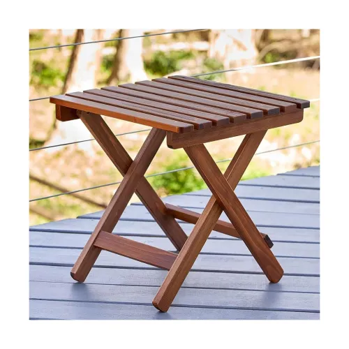 Image of VDIX Handmade Wooden Outdoor Adirondack Natural Brown Foldable Coffee Table