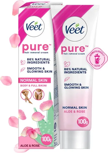 Image of Veet Pure Hair Removal Cream 100g for Normal Skin 