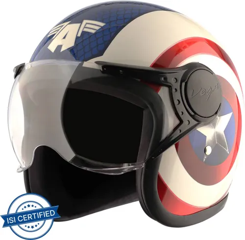 Image of VEGA Edition Motorbike Helmet (White Red)