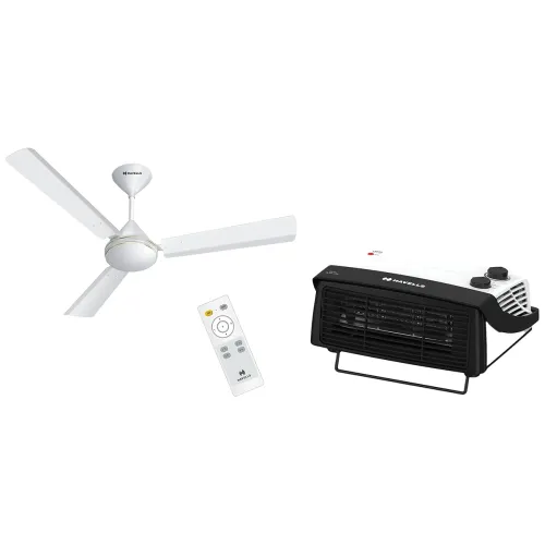 Image of vells 1200 mm Efficiencia Prime High Speed with Remote control Ceiling Fan (White) Cista Room Heater