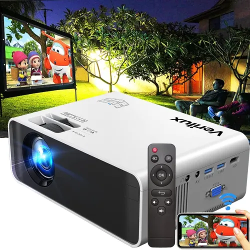 Image of Verilux 1080P Smart WiFi Projector (AI Voice, USB/WiFi Mirroring) 