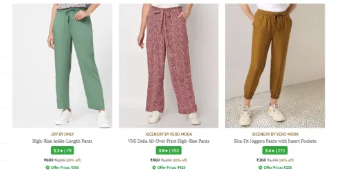 Image of Vero Moda & ONLY - Women's Trousers- FLAT 80% Discount