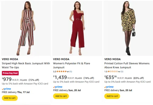 Image of VERO MODA Women's Jumpsuits at minimum 71% Discount