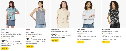 Image of VERO MODA Women's Shirt at 70% Off