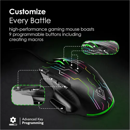 Image of Vertux Kryptonite Gaming Mouse | Wired Mouse with Quick Performance |