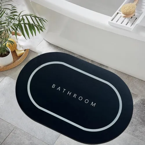 Image of VERVENIX Pack of 1 Quick Dry Soft Water Absorbing Bathroom Mat 