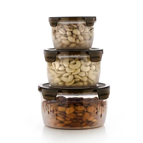 Image of Vetalic Snap-Seal Airtight Food Storage Containers 600ml, 1200ml, 1800ml Set of 3
