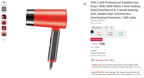 Image of VGR V-426 Professional Foldable Hair Dryer