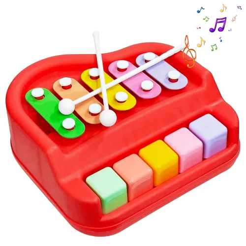 Image of VGRASSP 2 in 1 Small Xylophone and Piano Toy for Kids