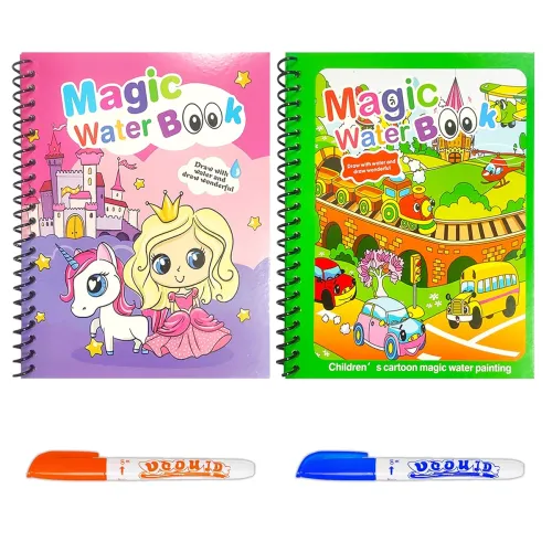 Image of VGRASSP Reusable Magic Water Coloring Painting Book for Kids (Pack of 2).