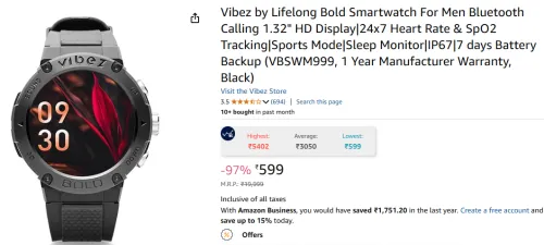 Image of Vibez by Lifelong Bold Smartwatch