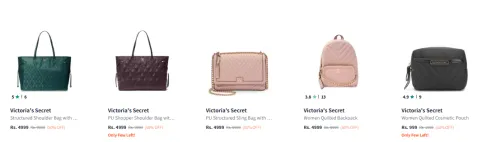 Image of Victoria's Secret Printed Structured Shoulder Bags at Minimum 50% + Extra 60% Discount with Coupon