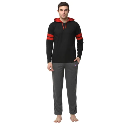 Image of VIMAL JONNEY Men's Cotton Solid Relaxed Night Suit