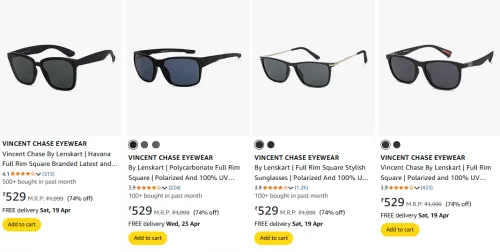 Image of VINCENT CHASE EYEWEAR Men's Sunglasses at minimum 74% Off